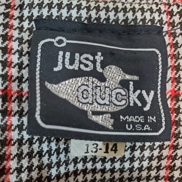 Vintage Just Ducky Houndstooth Blazer Double Ring Belt Size Size 13-14 - Picture 8 of 8